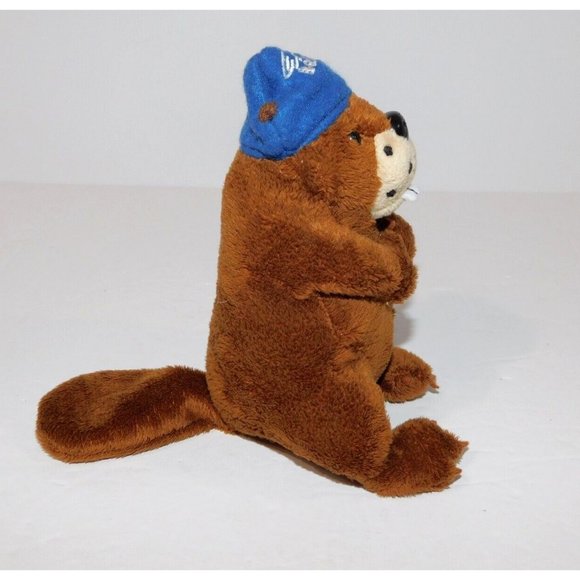 Bell Canada Mobility 6" Plush Beaver wearing Blue hat Mascot Retired stuffed - Picture 3 of 6